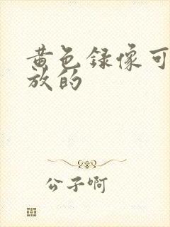 黄色录像可以播放的