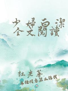少 妇 白 洁 全文阅读