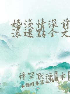 婚浅情深前夫请滚远点全文免费阅读