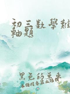 初三数学难题压轴题