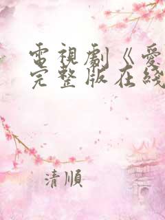 电视剧《爱你》完整版在线观看免费