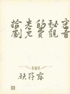 拾光的秘密电视剧免费观看全集