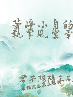 萧峥小月的小说执掌风云章节更新