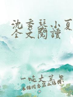 沈秀琴小夏小说全文阅读