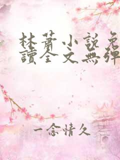 林萧小说免费阅读全文无弹窗