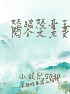陆昭陵晋王周时阅全文免费阅读是什么小说名