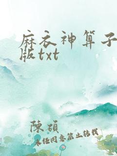麻衣神算子精校版txt