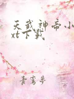 天武神帝小说txt下载