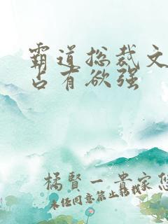 霸道总裁文男主占有欲强