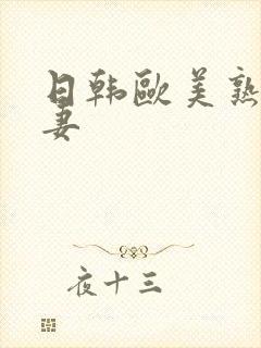 日韩欧美熟妻人妻