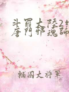 斗罗大陆2绝世唐门邪魂师