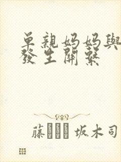 单亲妈妈与儿子发生关系