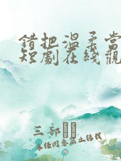 错把温柔当情深短剧在线观看全集