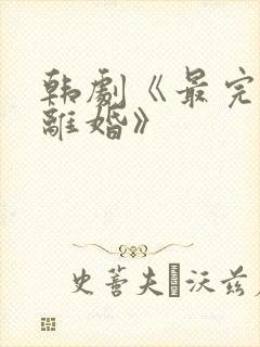 韩剧《最完美的离婚》