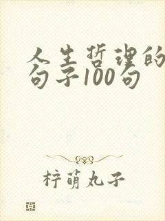 人生哲理的经典句子100句