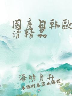 国产日韩欧美高清精品
