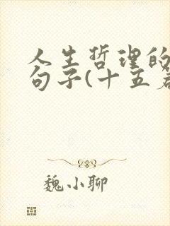 人生哲理的经典句子(十五篇)