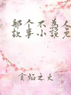 那个不为人知的故事小说免费阅读全文无窗口