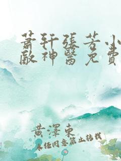 萧轩张芳小说无敌神医免费阅读全文