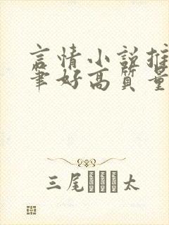 言情小说推荐文笔好高质量的小说