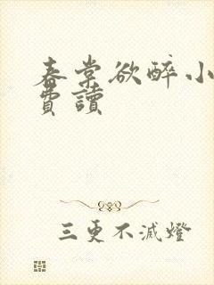 春棠欲醉小说免费读