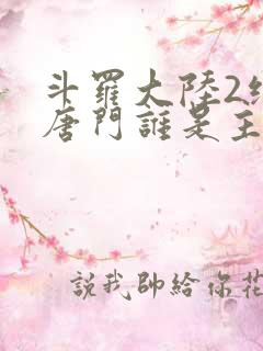 斗罗大陆2绝世唐门谁是主角