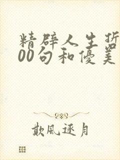 精辟人生哲理100句和优美句子