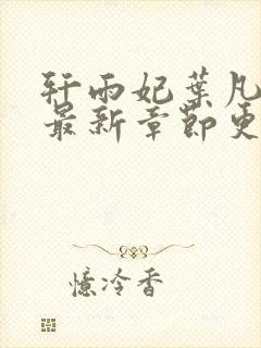 轩雨妃叶凡小说最新章节更新