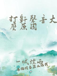 打鼾声音大是什么原因