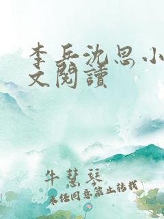 李兵沈思小说全文阅读