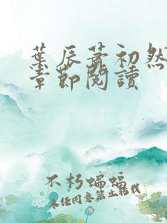 叶辰萧初然更新章节阅读