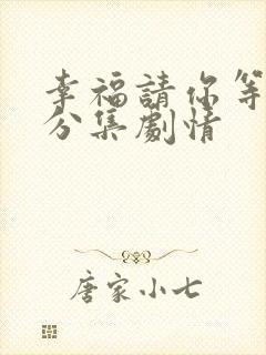 幸福请你等等我分集剧情