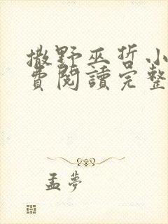 撒野巫哲小说免费阅读完整版在线