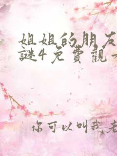 姐姐的朋友中字谜4免费观看