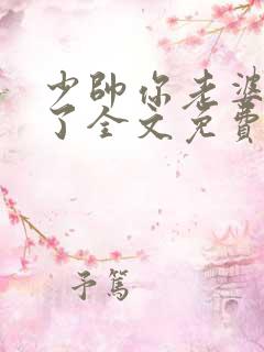 少帅你老婆又跑了全文免费阅读无弹窗