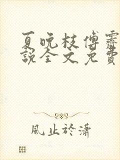 夏晚枝傅霁清小说全文免费阅读