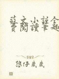 苏文小说全文免费阅读笔趣阁