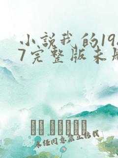 小说我的1987完整版未删减小说