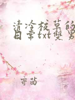 清冷校草的抹布日常txt双男主