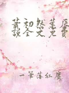 萧初然叶辰的小说全文免费阅读一