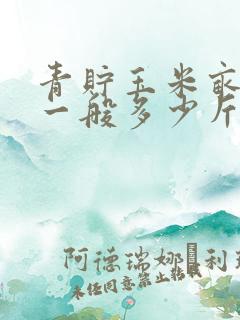 青贮玉米亩产量一般多少斤
