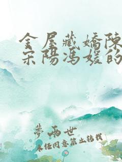 金屋藏娇陈丽珍宋阳冯媛的小说全文阅读