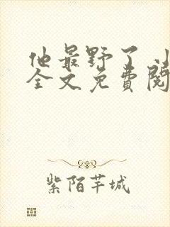 他最野了 小说全文免费阅读