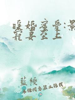 暖婚蜜爱:景少宠妻至上