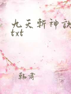 九天斩神诀林辰txt