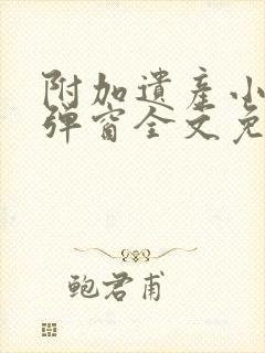 附加遗产小说无弹窗全文免费阅读