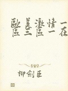 欧美激情一区二区三区一在线