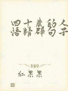 四十岁的人生感悟精辟句子