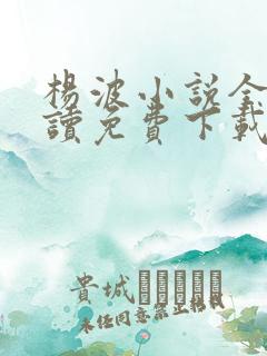 杨波小说全文阅读免费下载无弹窗