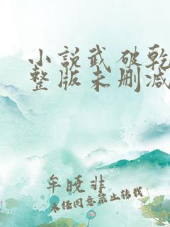 小说武破乾坤完整版未删减小说